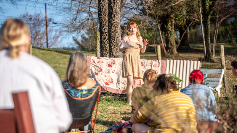 Poetry reading in the garden 