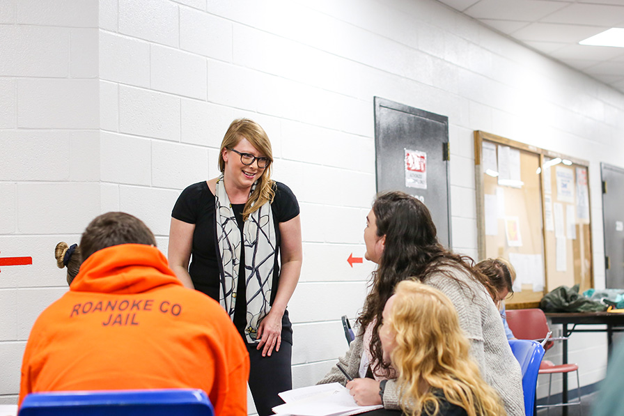 Students in Inside-Out Program at the Roanoke County Jail