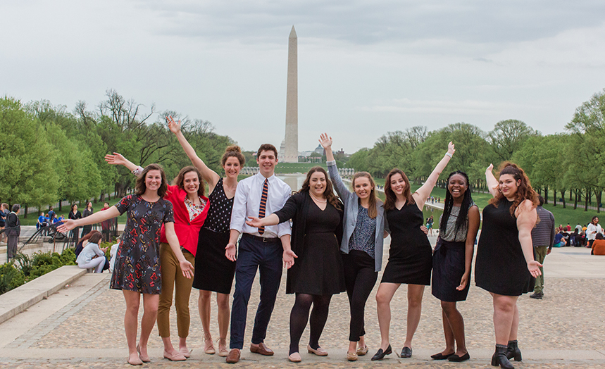 Student interns in Washington D.C. 