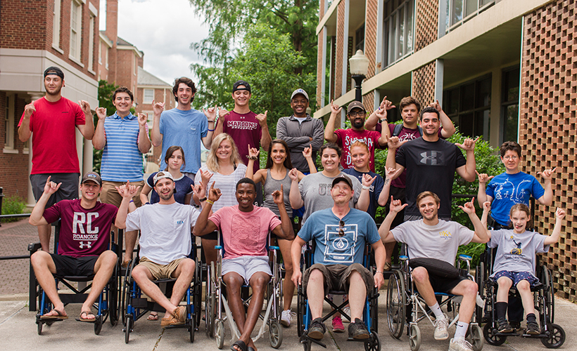 students in wheel chairs