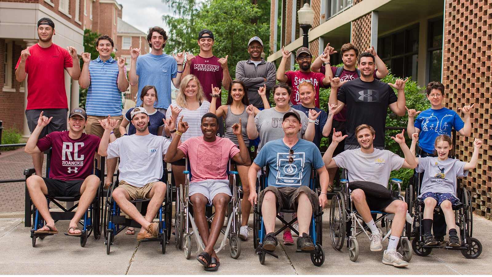 Group including wheelchair users