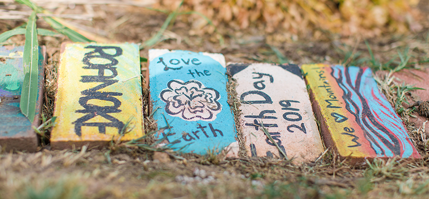 bricks with writing on them