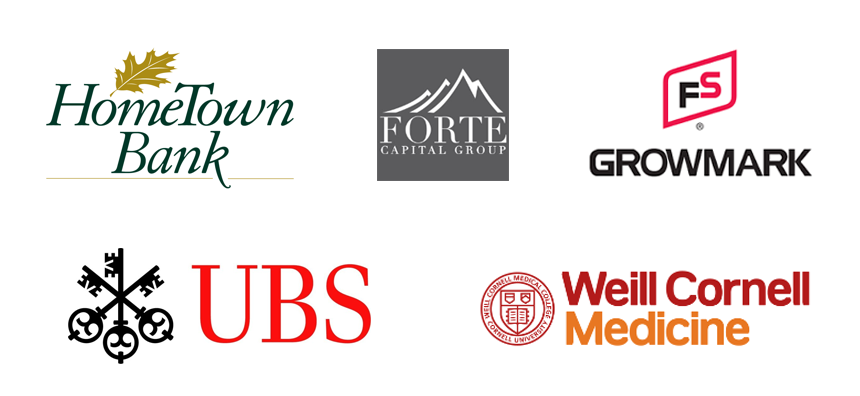 Logos of financial groups with internship opportunities