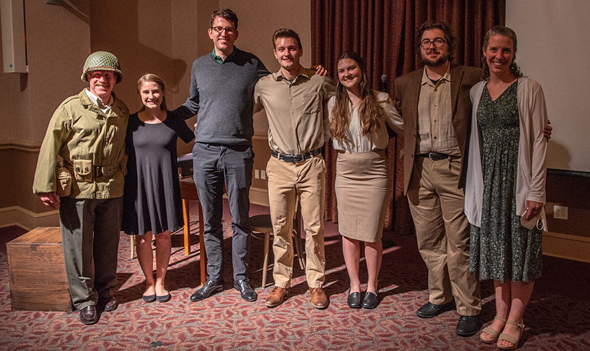 Charissa with professor and actors