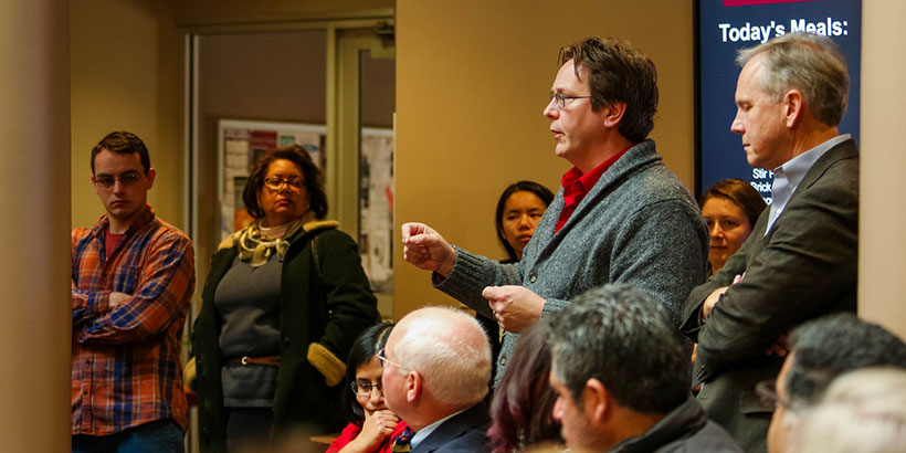 Photo of Dr. Jason Hawke speaking to a group