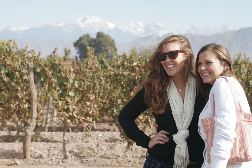 Students posing for a picture in a Latin American country