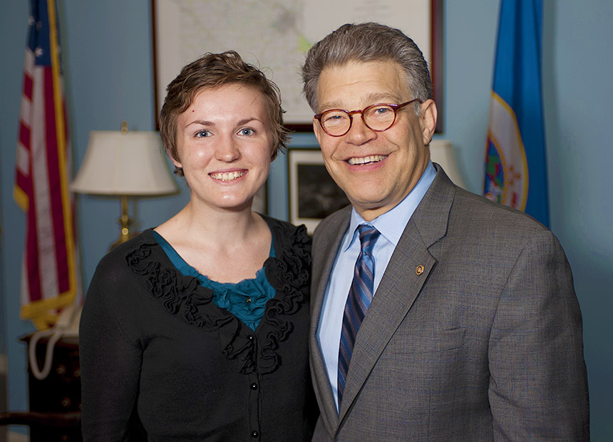 Student with a senator