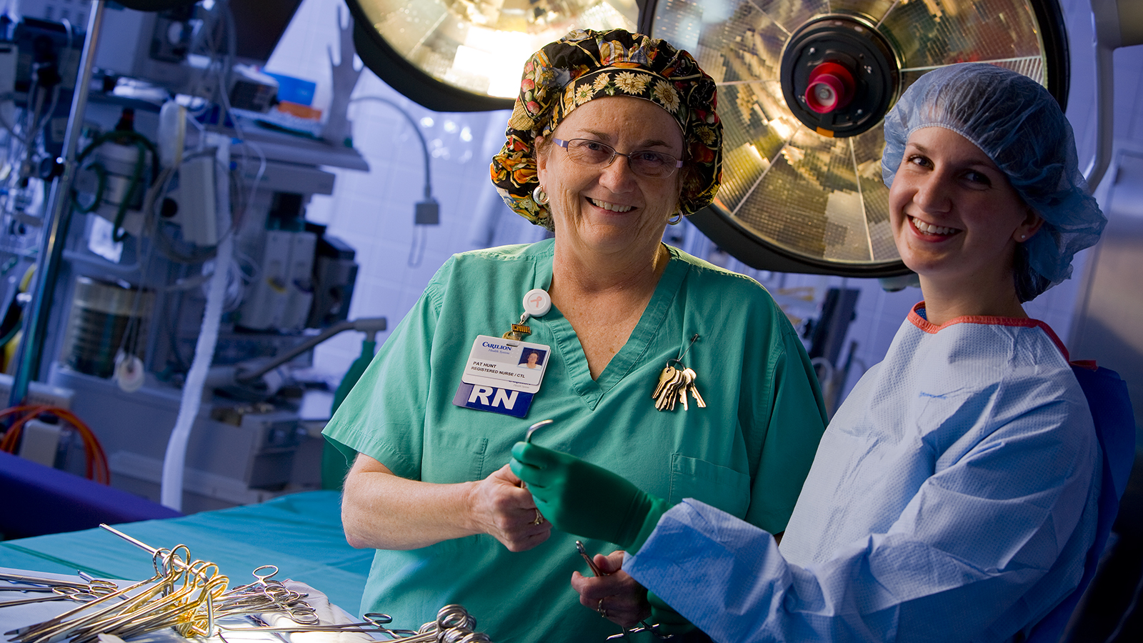 student and doctor in operating room 