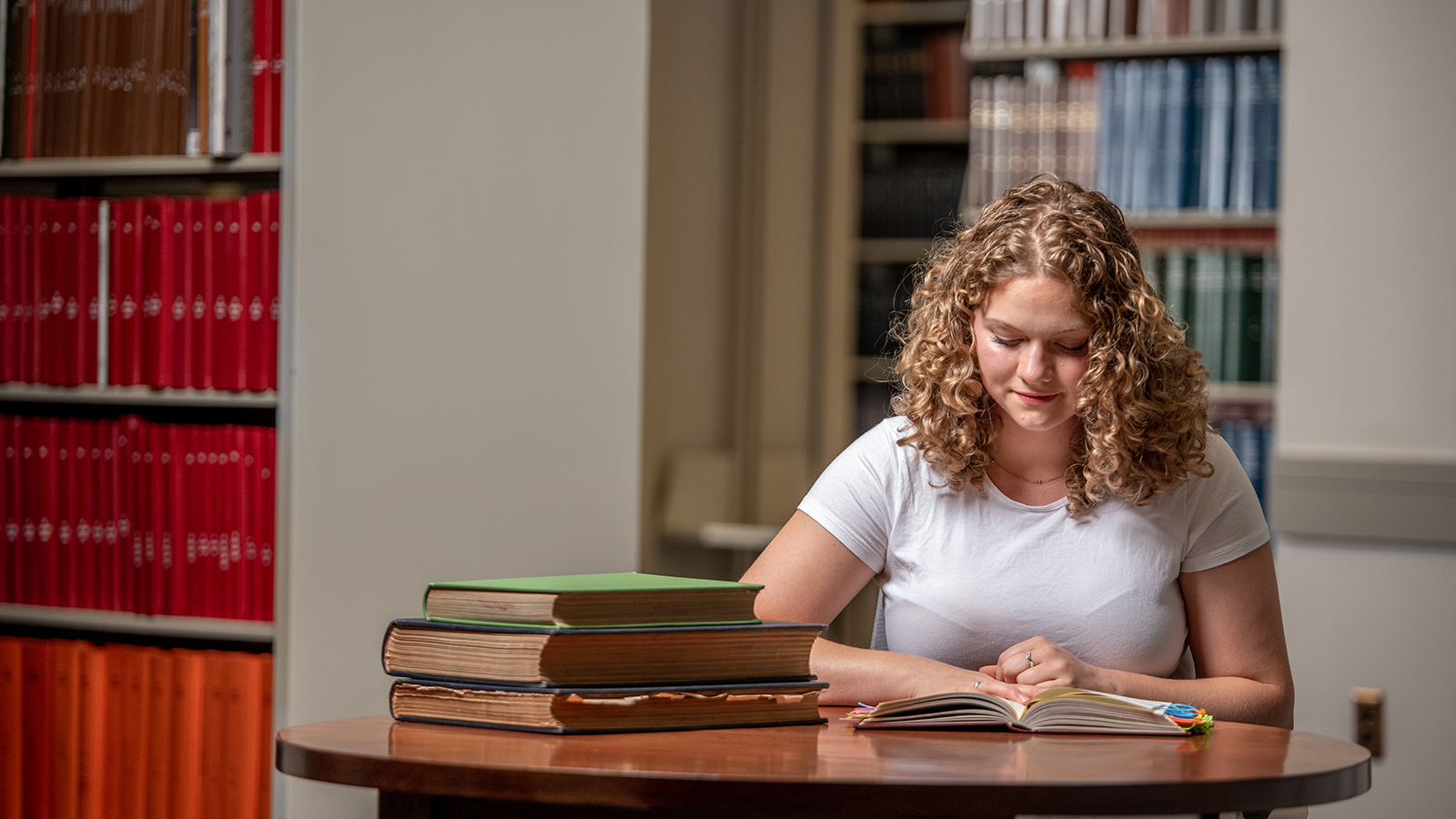 student reading 