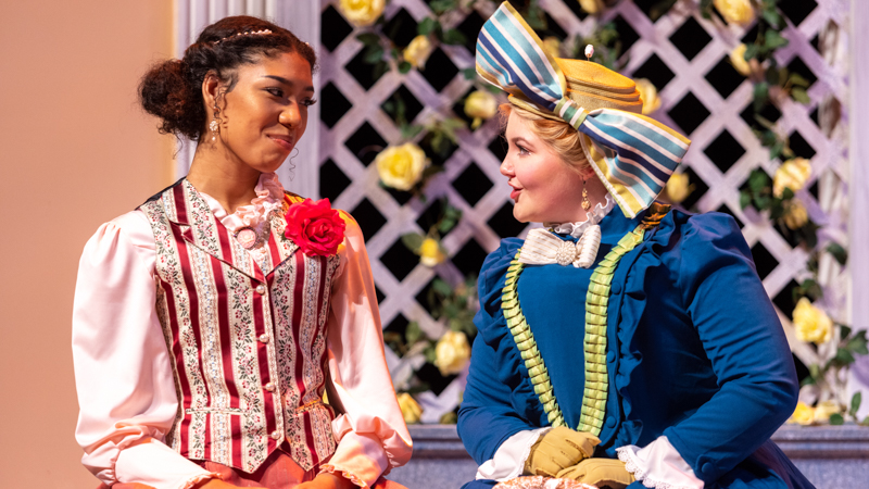 Emy Hampton '25 and Kennedy Swineford '26 in The Importance of Being Earnest