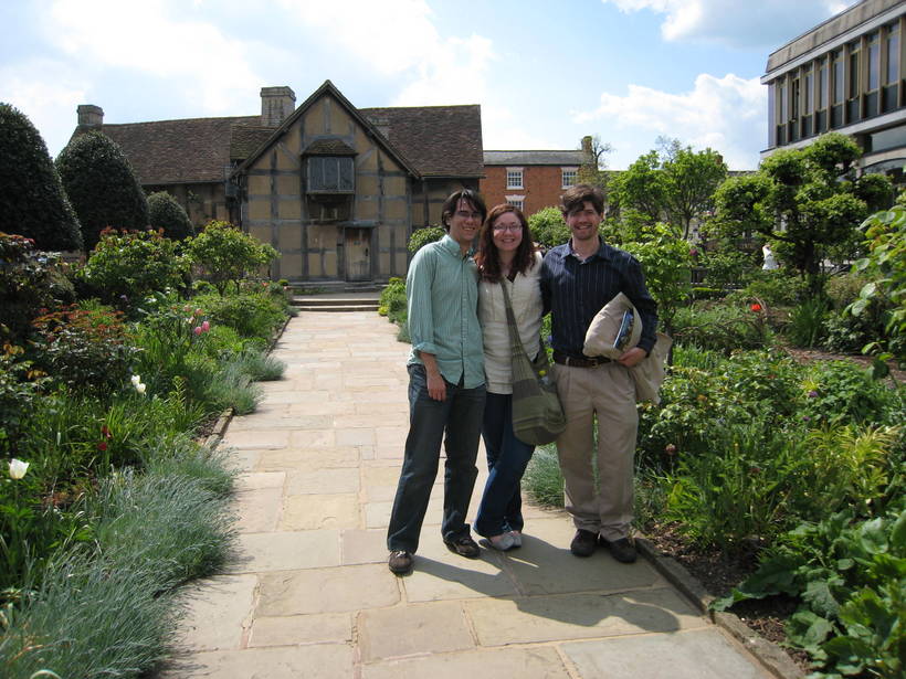 Students on a street in England