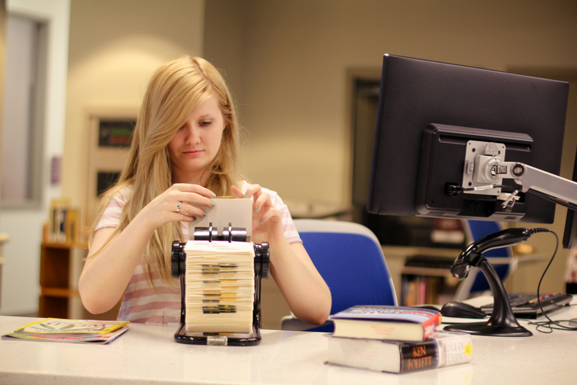 Student working at a desk