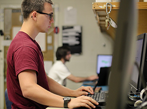 students working with computers