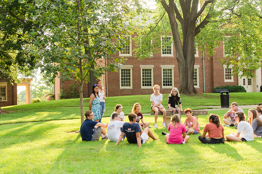 students on campus