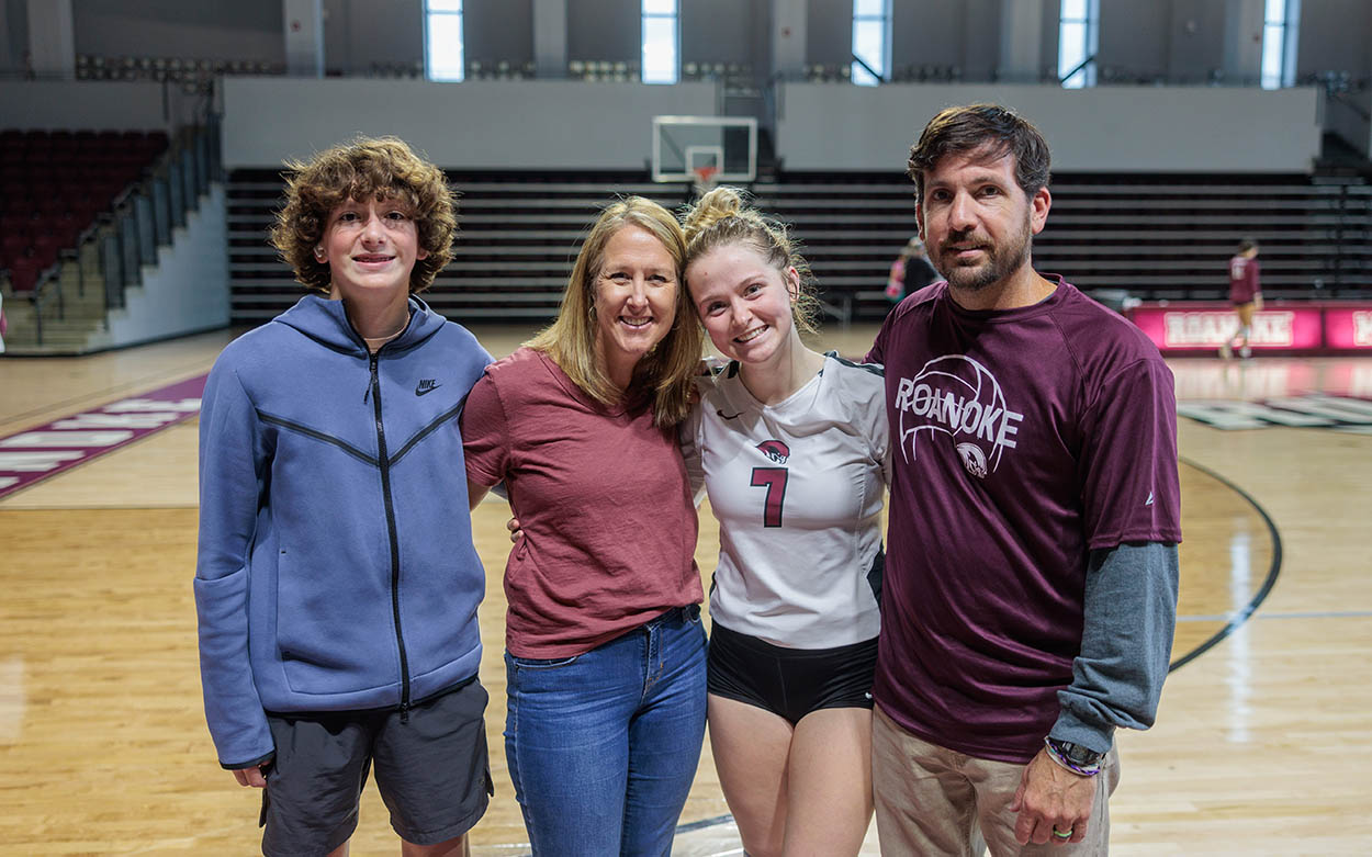 Volleyball Player at family weekend game 