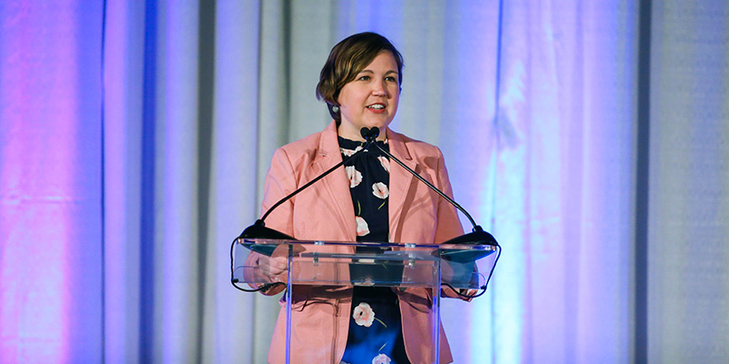 Speaker Anne Roemer at the first annual Noke Hour