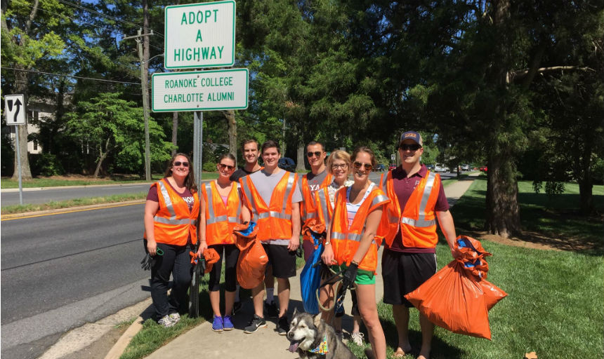 Charlotte Alumni cleaning adopted highway