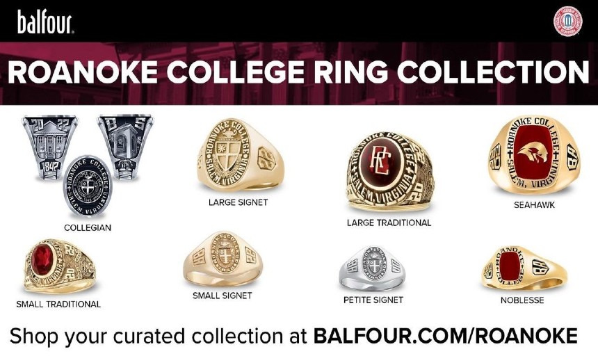 An image of the six class rings available for purchase