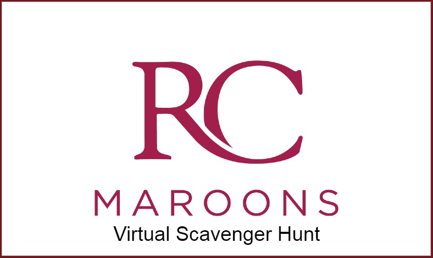 RC Maroons logo - text reads "Virtual Scavenger Hunt"