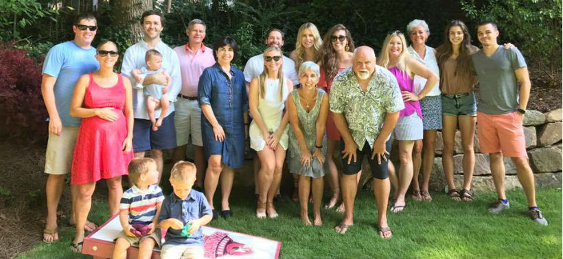 A group of Alumni gathered at a cookout in Atlanta