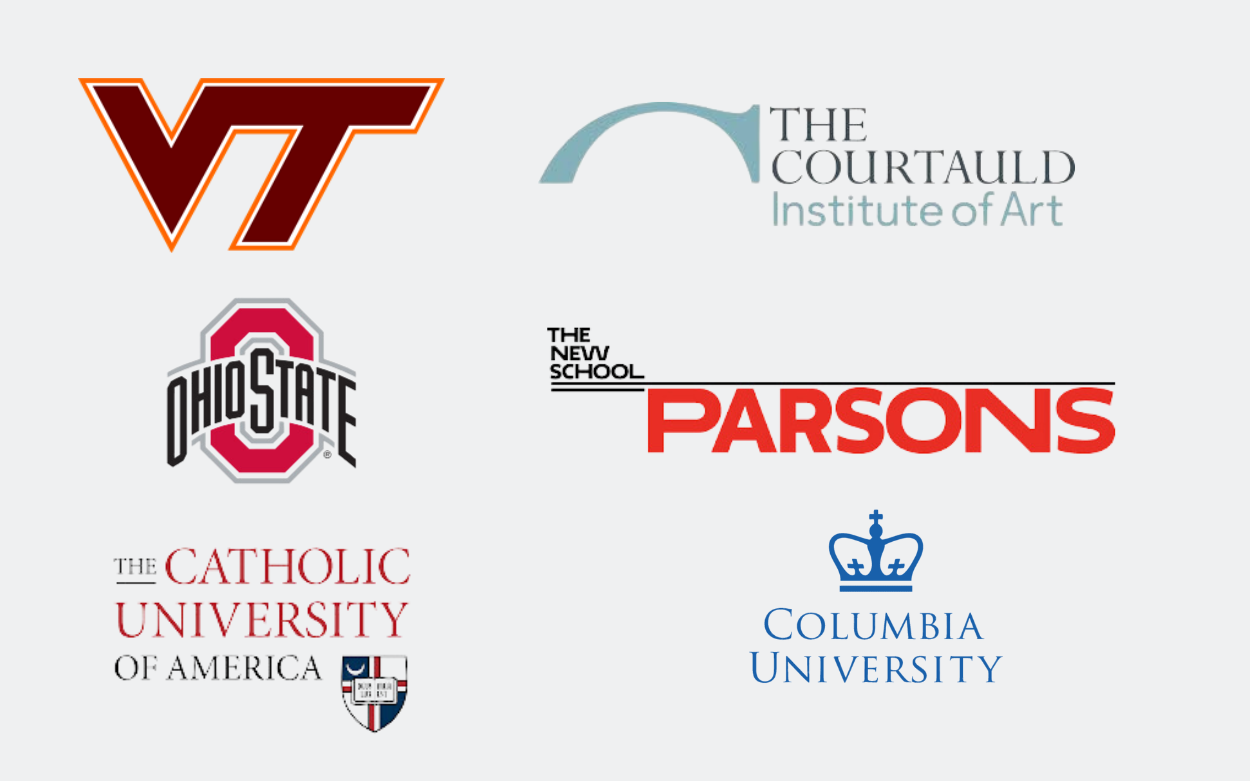 Logos of universities with well-known graduate schools programs