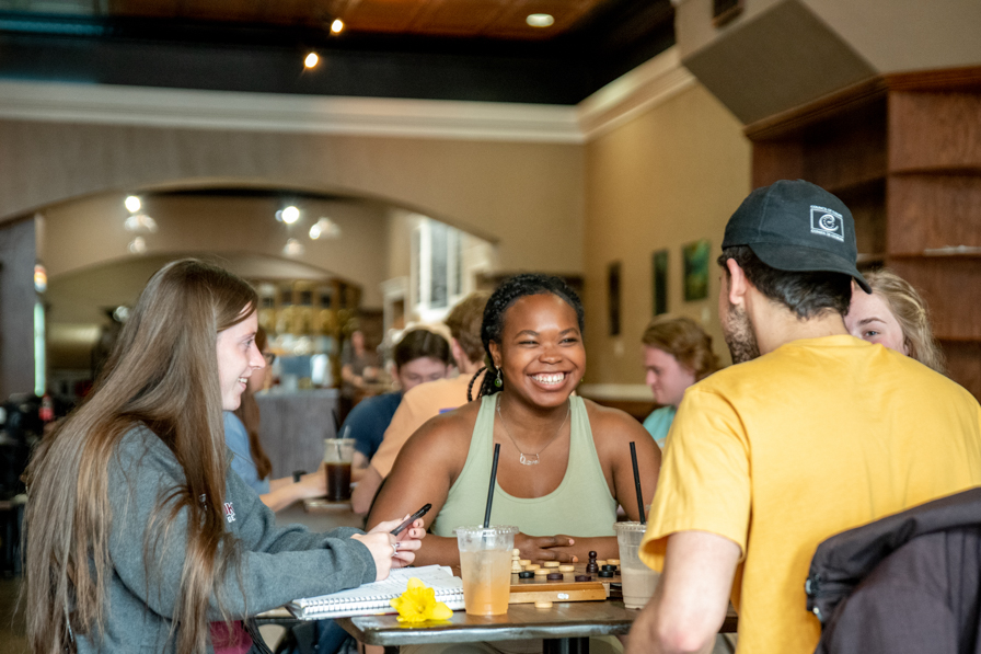 students at coffee shop