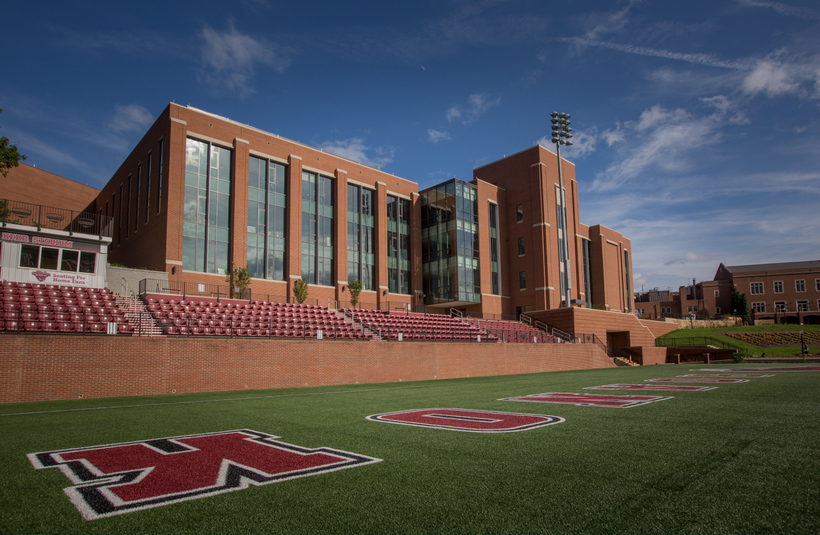 A photo of the outside of the Cregger Center