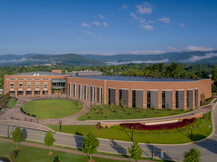 A shot of the entire Cregger Center from above