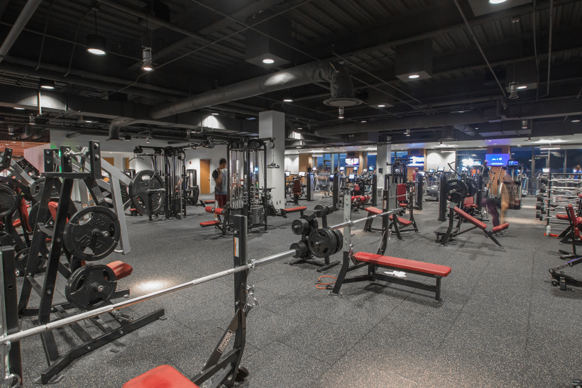 Empty weight room in the Cregger Center