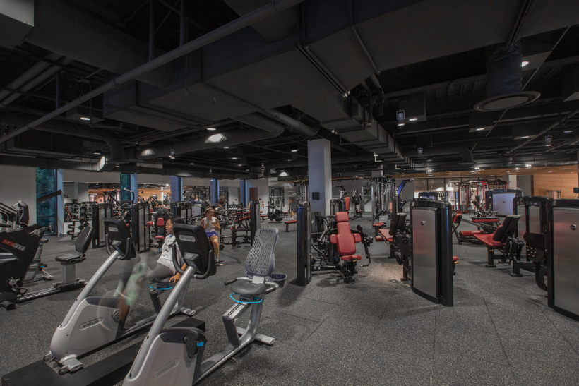 Empty workout room in the Cregger Center