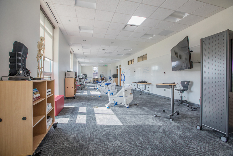 An empty academic space in the Cregger Center