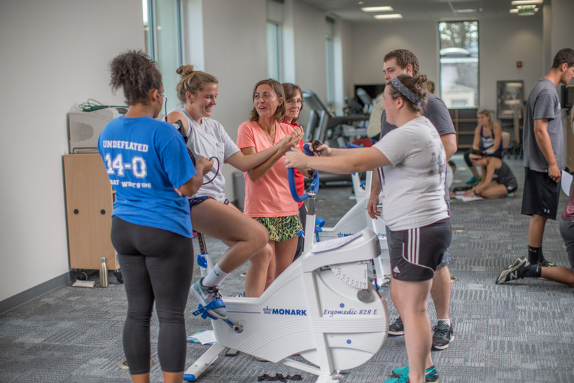 Students working in the Cregger Center