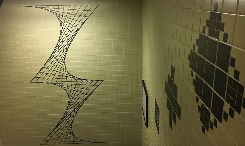 Some examples of mathematical art on the walls of trexler