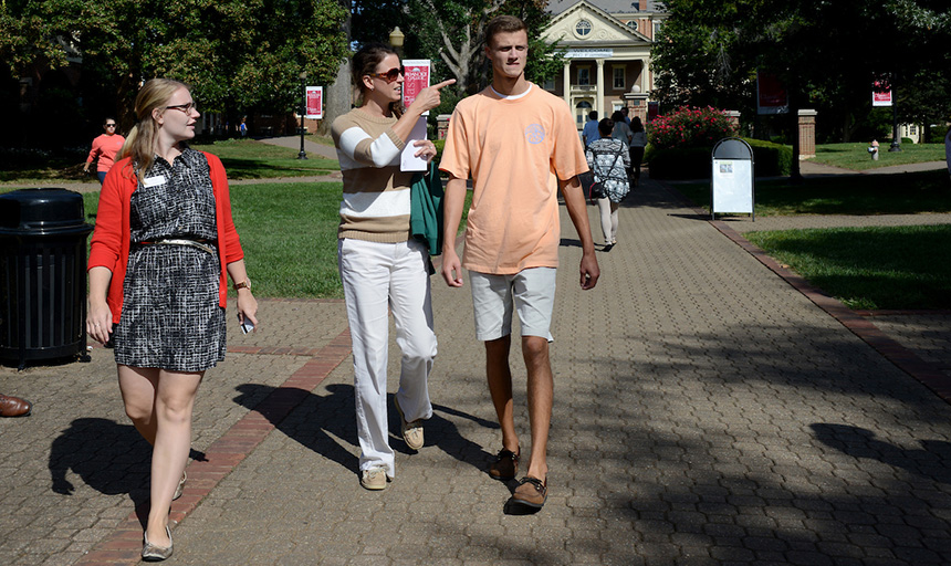 prospective students touring campus