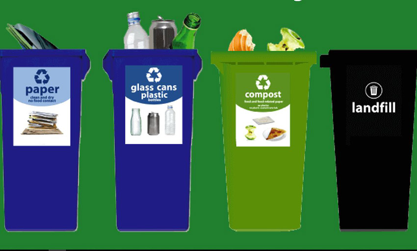 recycling bins