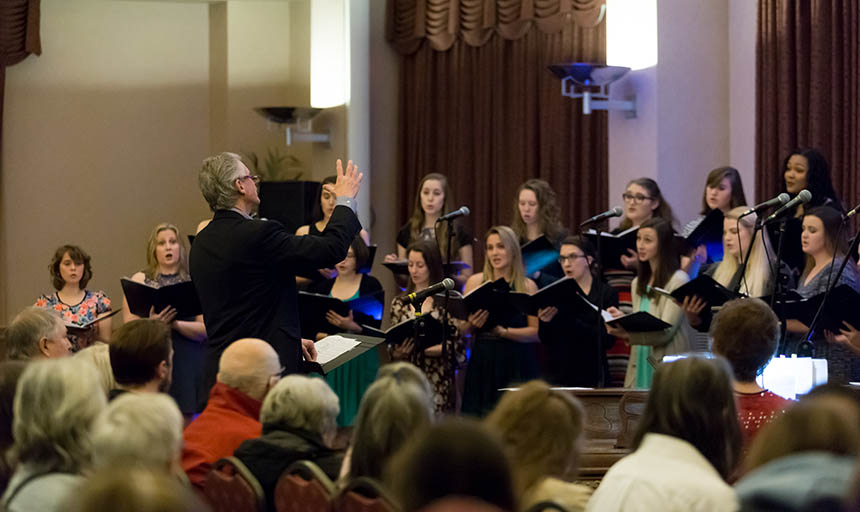 The choir singing broadway tunes