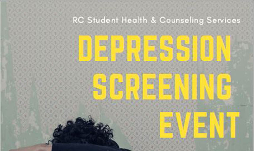 A poster advertising the depression screening event