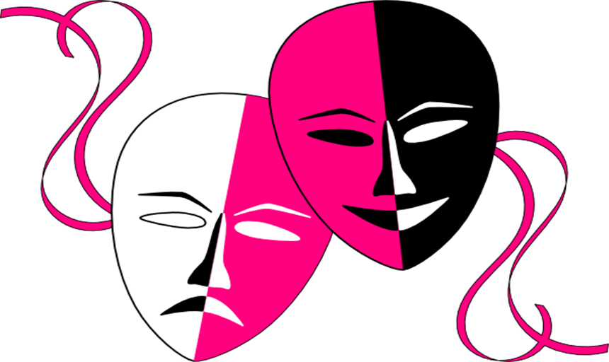 two cartoon theater masks