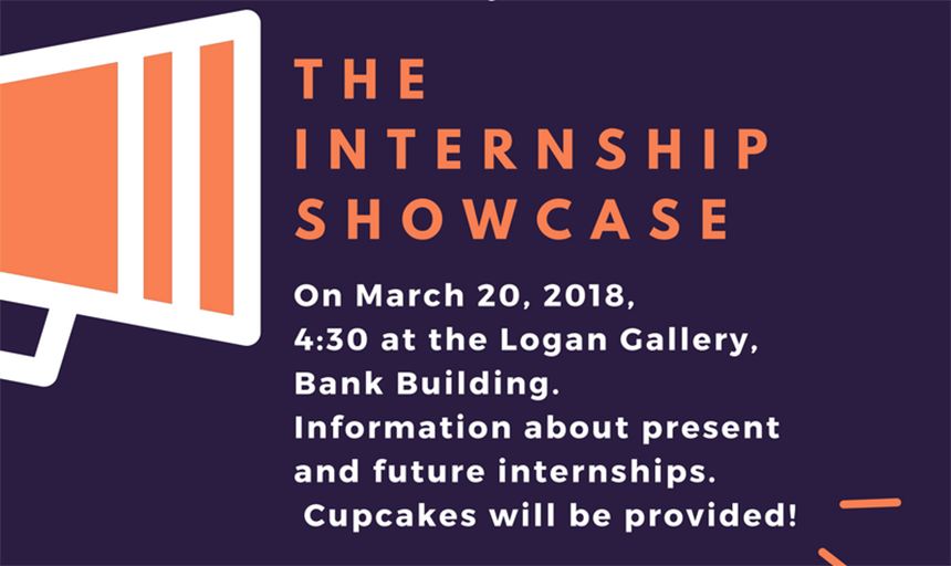 a flyer advertising the internship showcase