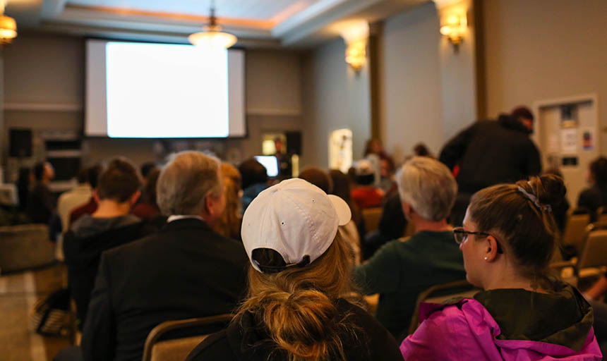 students attending a lecture