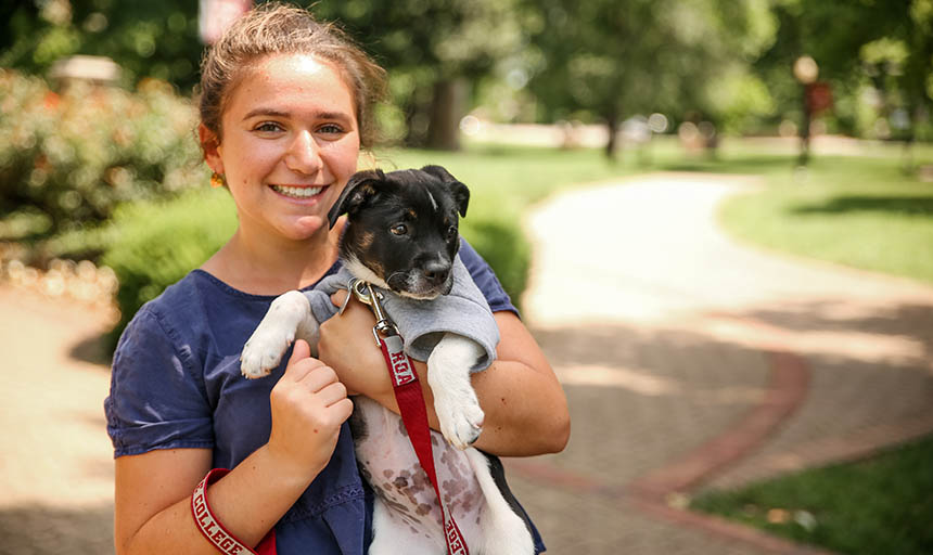 Dara Goldman with her dog Clark