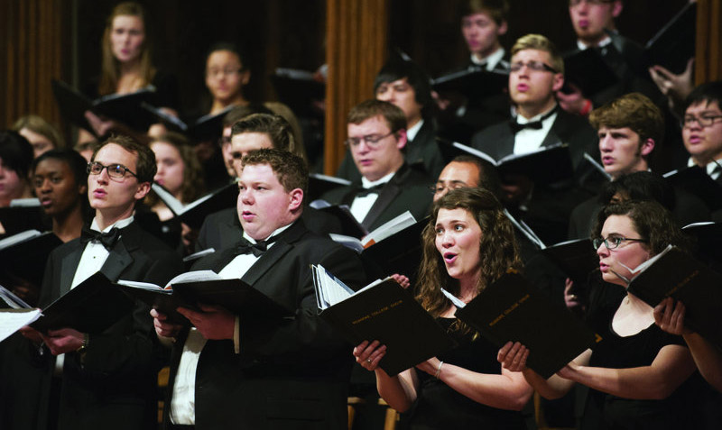 Choir singing at a performance