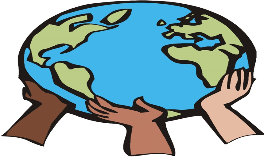 Clipart of hands holding up a globe