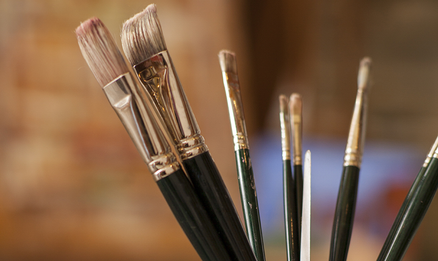 Paintbrushes in a cup