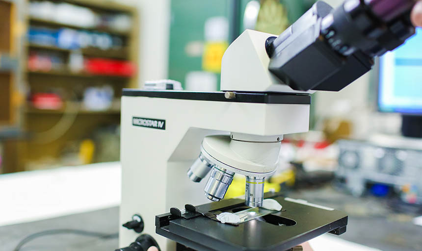 Microscope sitting on a table