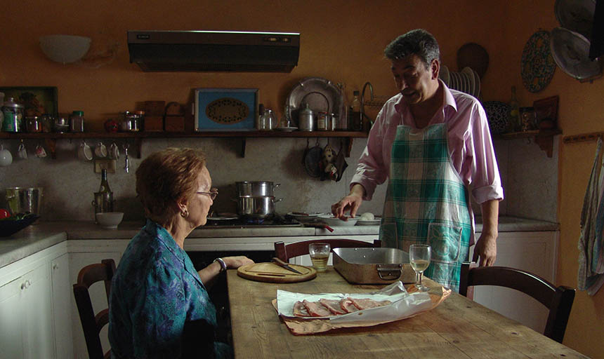 woman and man in kitchen 