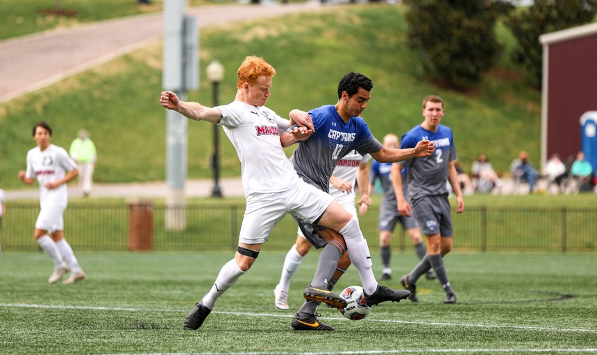 Students playing soccer