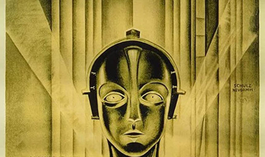 Art of a gold robot head