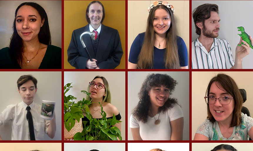 The headshots of half of the students reading at the event