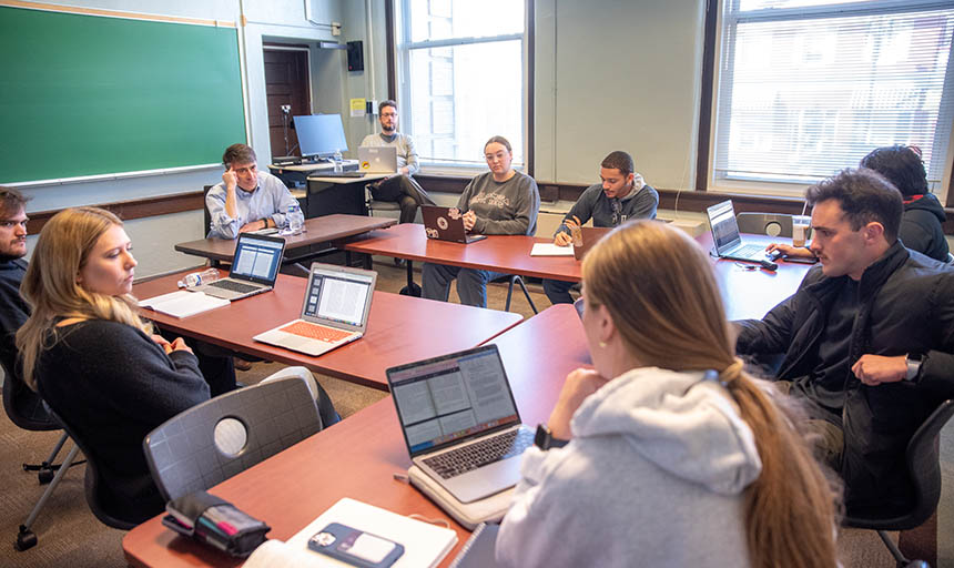 Students in a class room 